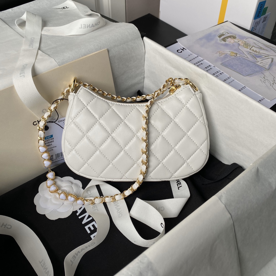 [TOP] CHANEL Hobo Bag Lambskin 13x20x4.5cm - 4 Color