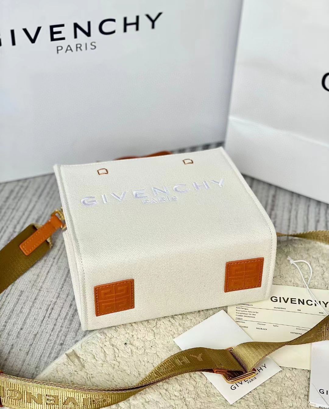 [Top] GIVENCHY G Tote Bag 19×8×16 cm/37×13×26 cm - White