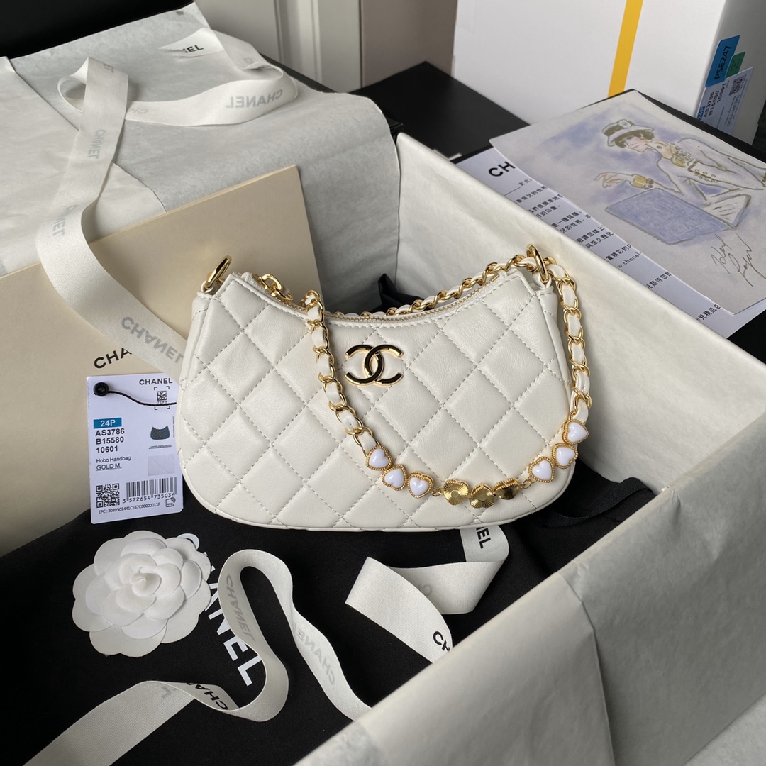 [TOP] CHANEL Hobo Bag Lambskin 13x20x4.5cm - 4 Color