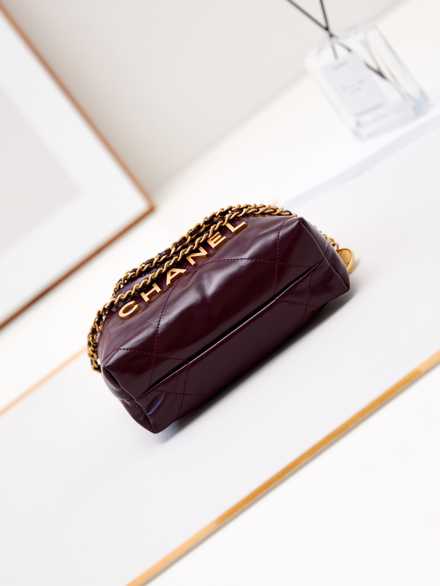 [TOP] CHANEL 22 Bag Mini 19x20x6cm - Dark Red