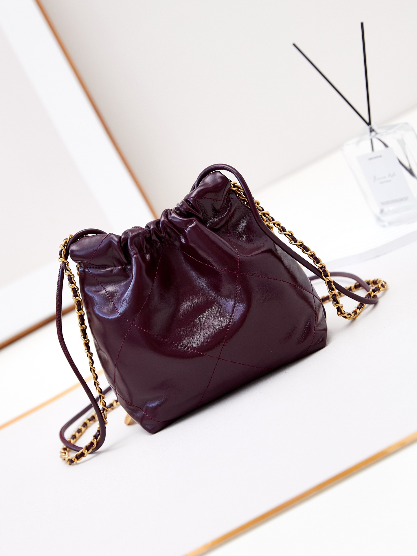 [TOP] CHANEL 22 Bag Mini 19x20x6cm - Dark Red