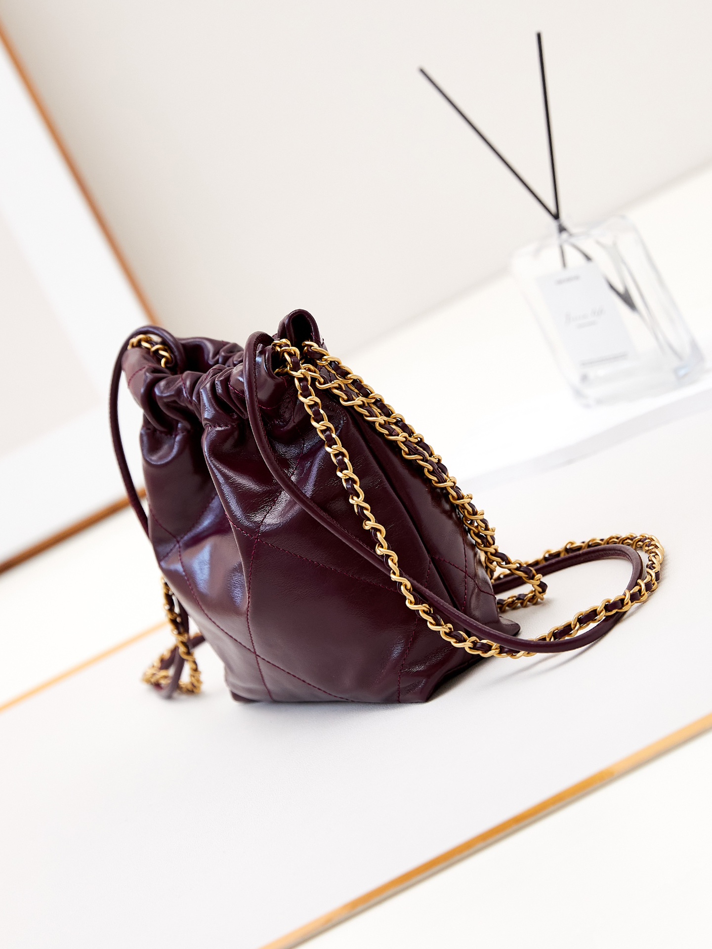 [TOP] CHANEL 22 Bag Mini 19x20x6cm - Dark Red