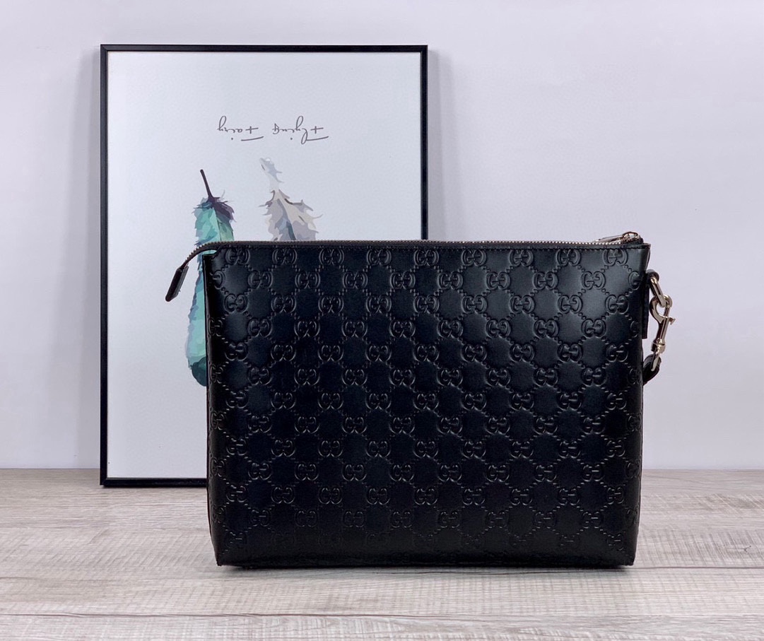 [TOP] GUCCI Men's GG Hand-held Briefcase 30x23x4cm - Black