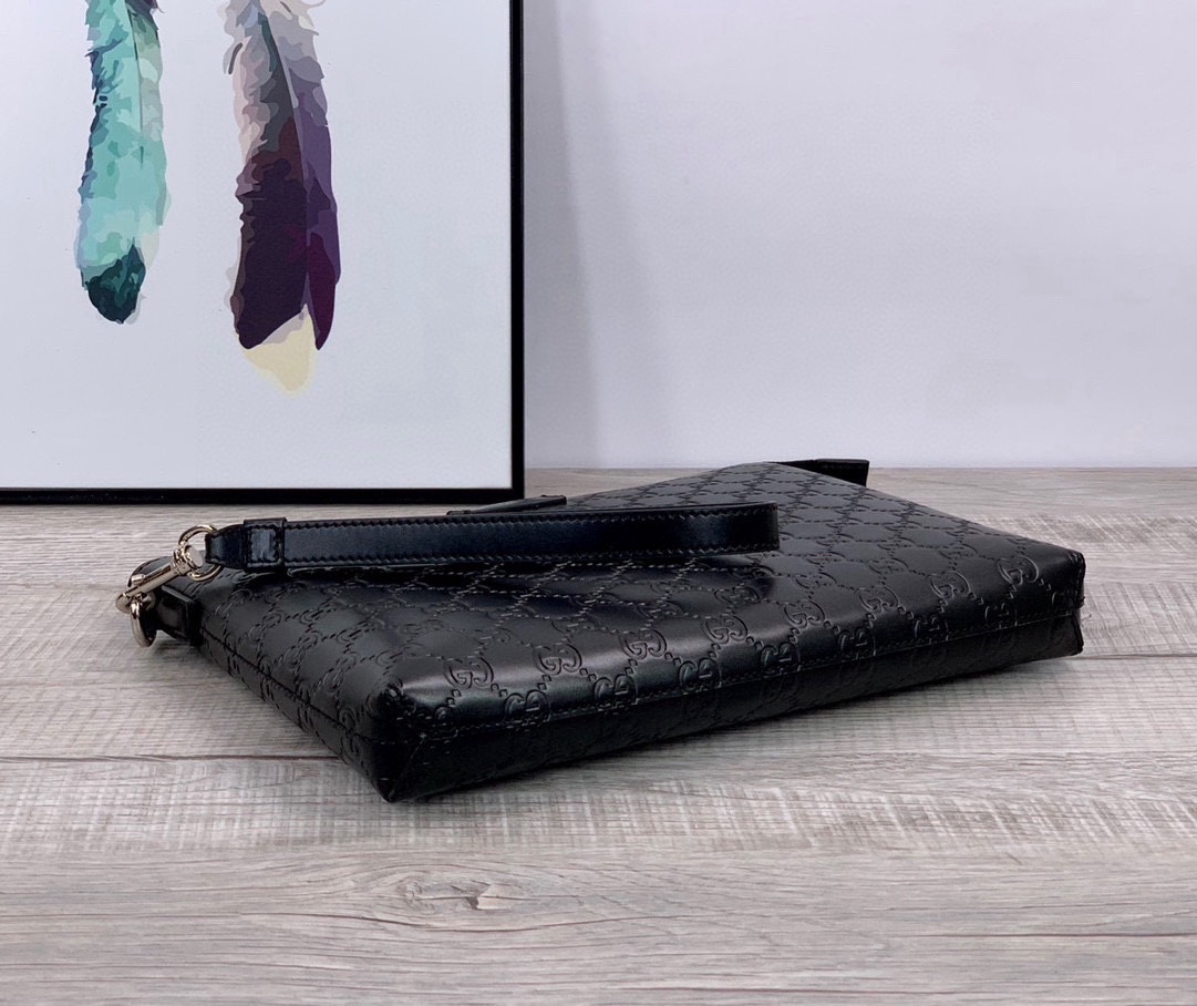 [TOP] GUCCI Men's GG Hand-held Briefcase 30x23x4cm - Black