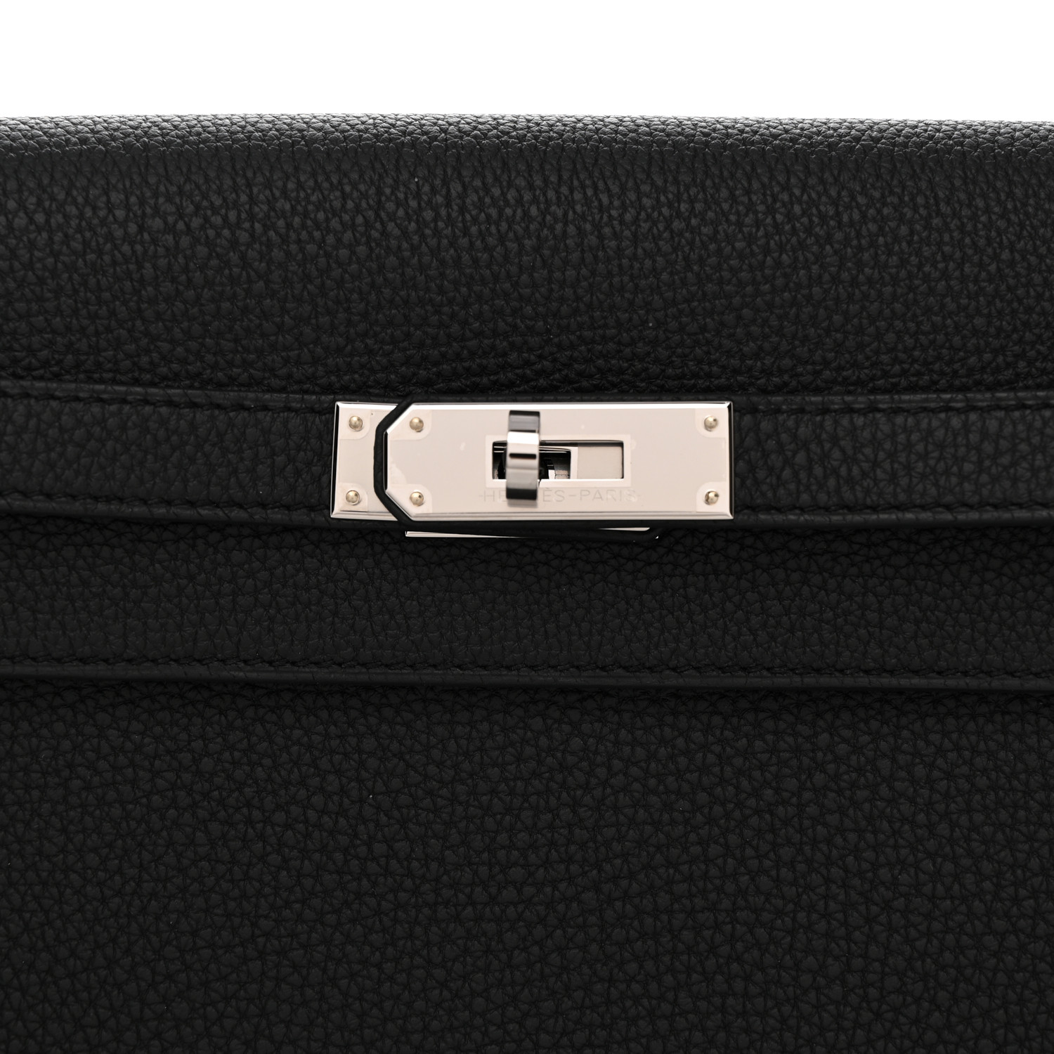 [TOP] HERMES Kelly Depeches Bag Togo Calfskin Leather 25CM - Black & SHW