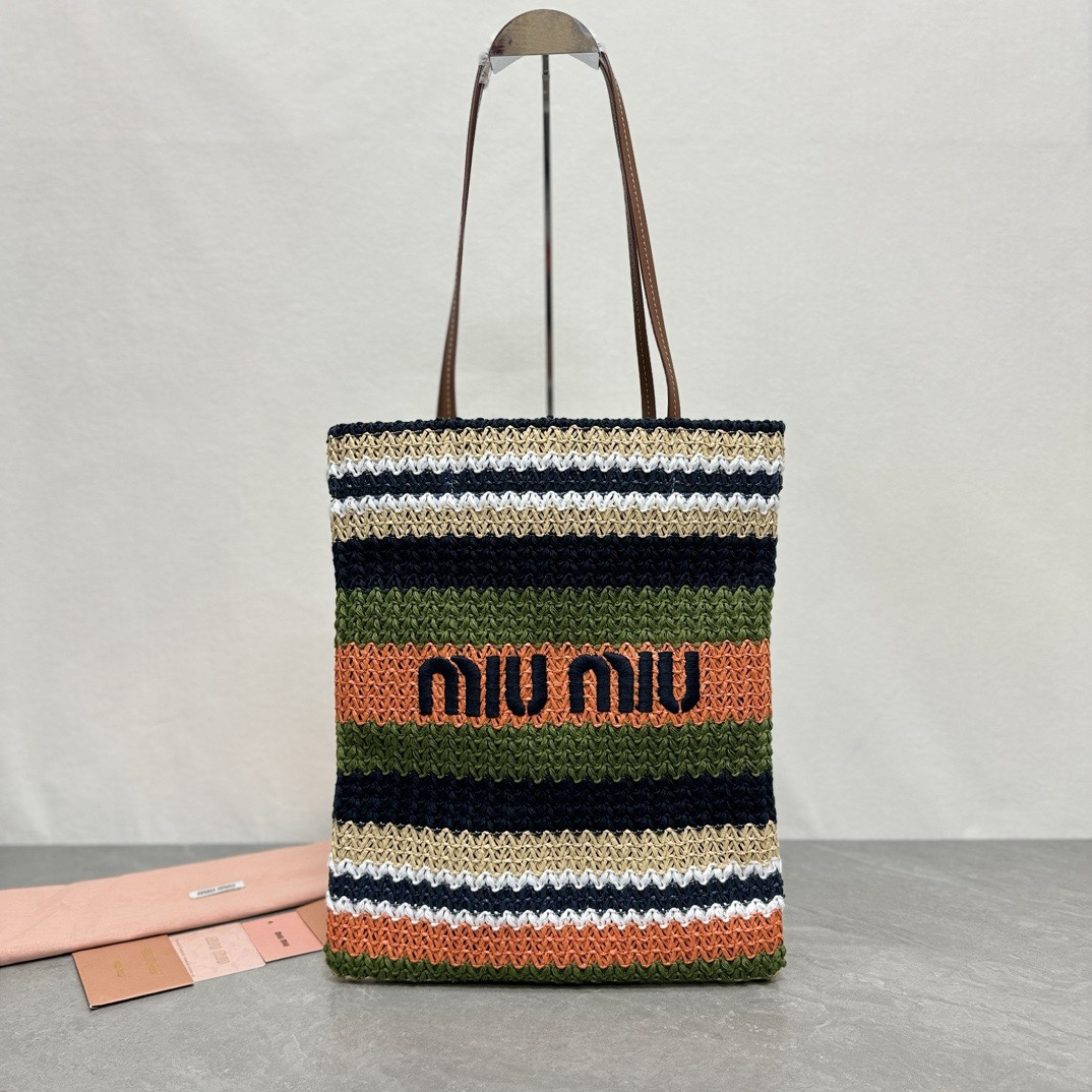 [TOP] Miu Miu Woven Tote Bag  40*34*16cm/30*38cm - Two Styles