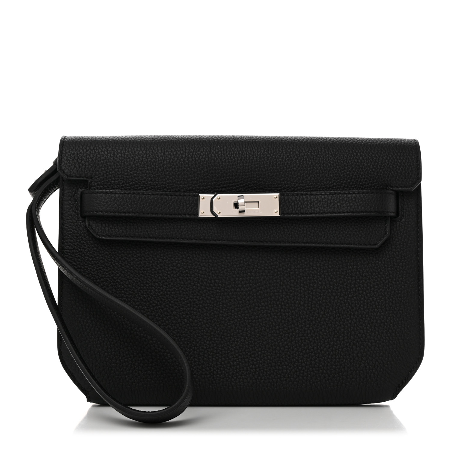 [TOP] HERMES Kelly Depeches Bag Togo Calfskin Leather 25CM - Black & SHW