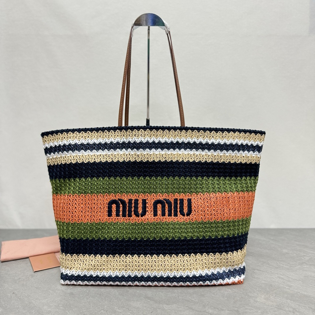 [TOP] Miu Miu Woven Tote Bag  40*34*16cm/30*38cm - Two Styles