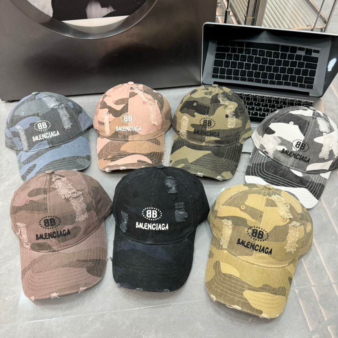 [TOP] BALENCIAGA Camouflage Baseball Cap - 7 Colors