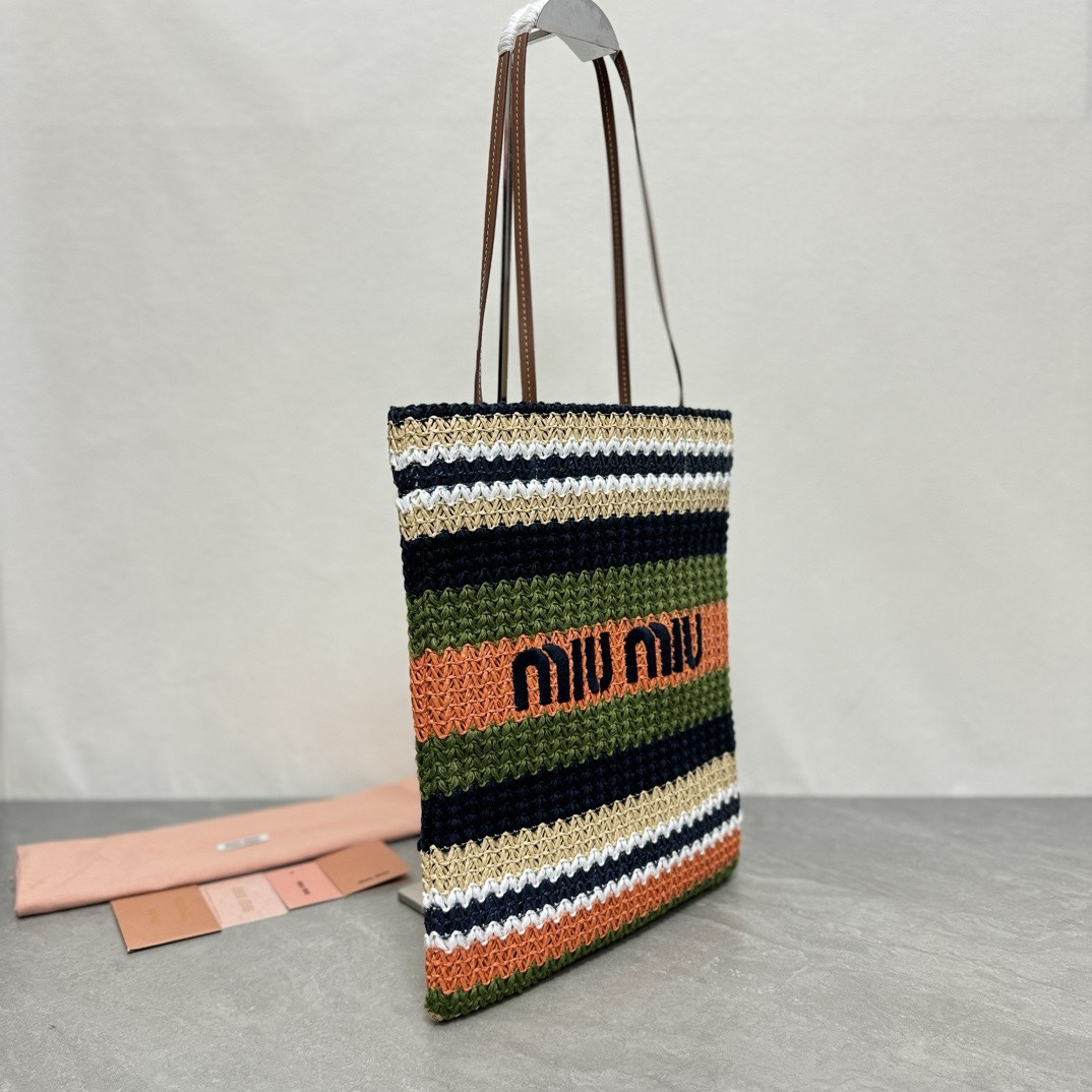 [TOP] Miu Miu Woven Tote Bag  40*34*16cm/30*38cm - Two Styles