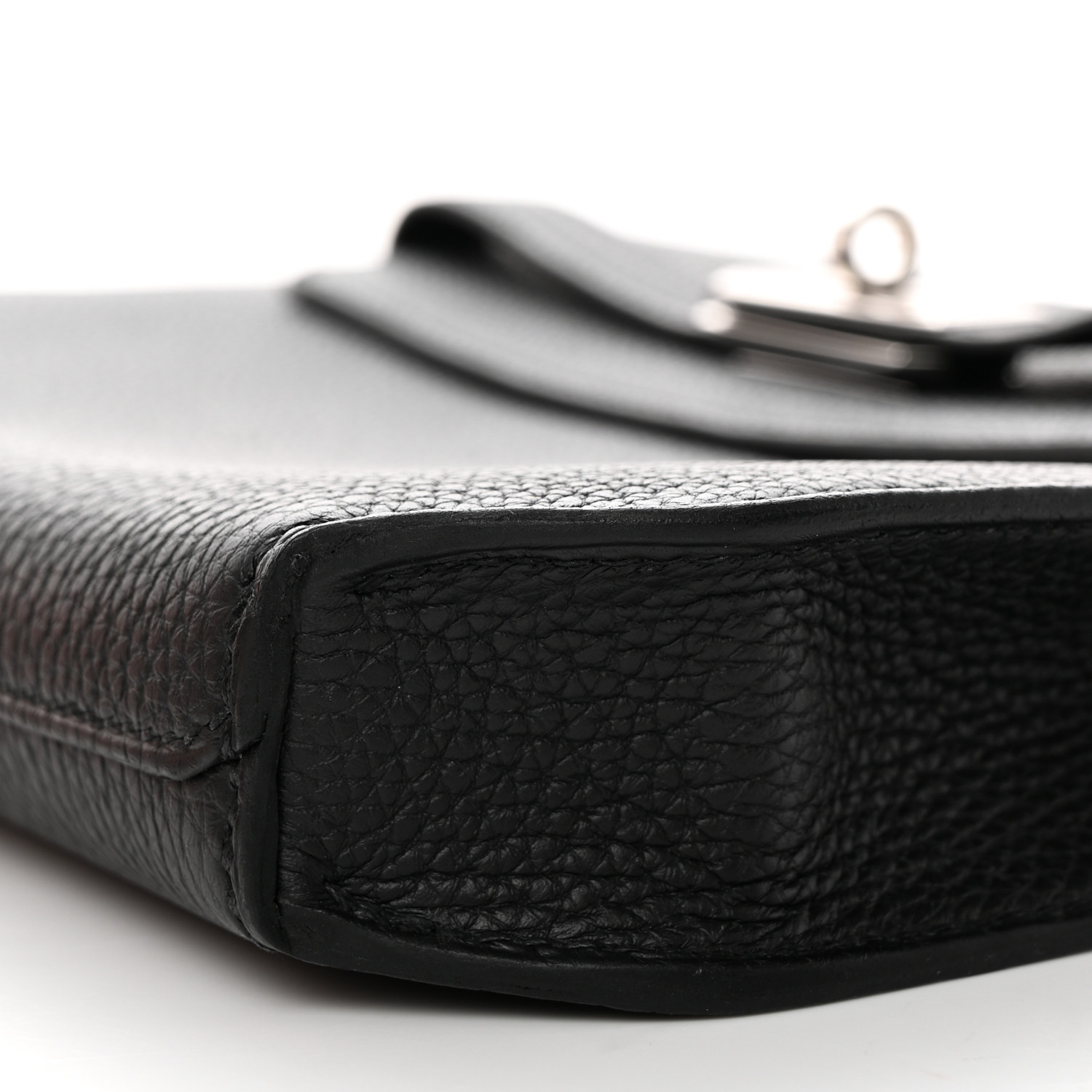 [TOP] HERMES Kelly Depeches Bag Togo Calfskin Leather 25CM - Black & SHW