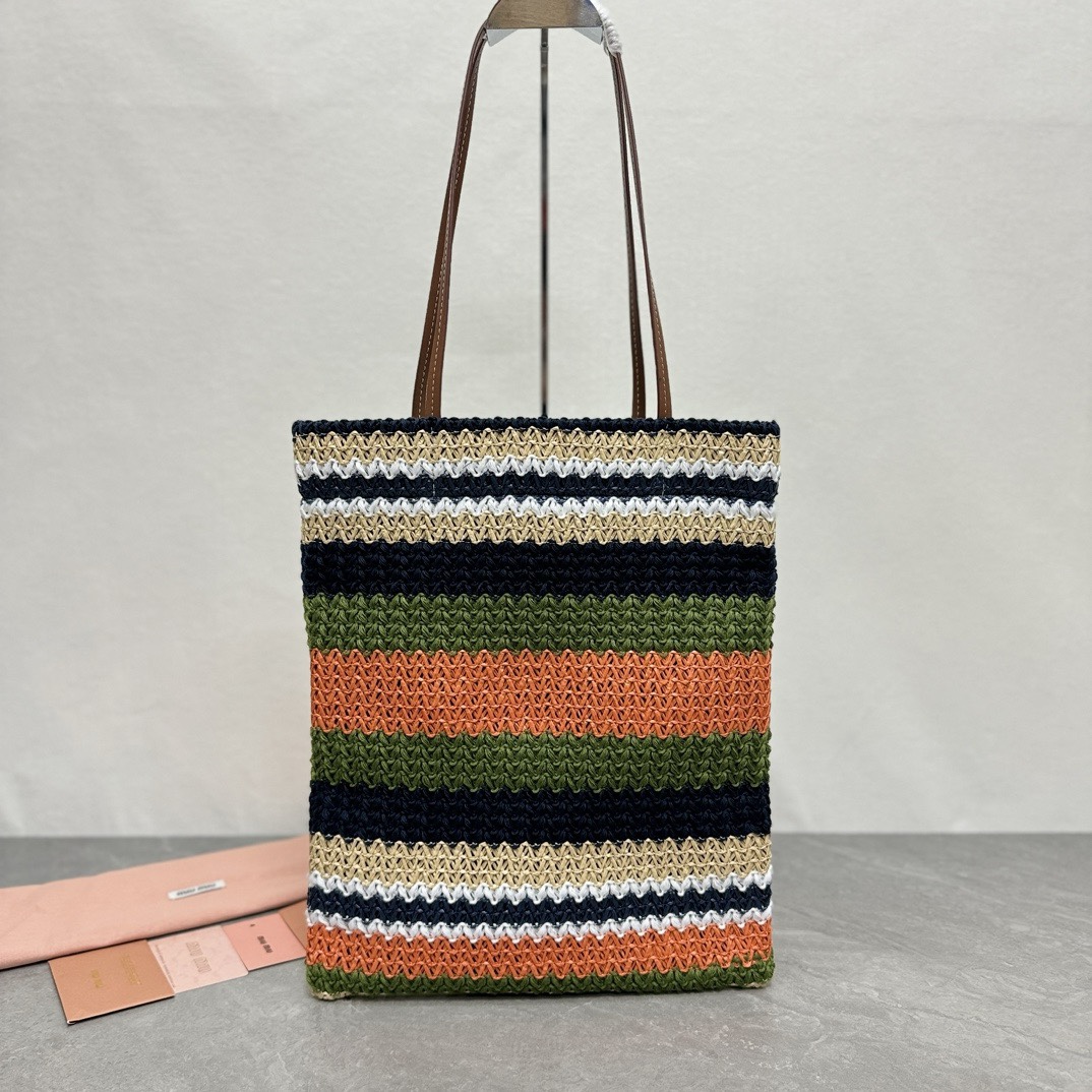 [TOP] Miu Miu Woven Tote Bag  40*34*16cm/30*38cm - Two Styles