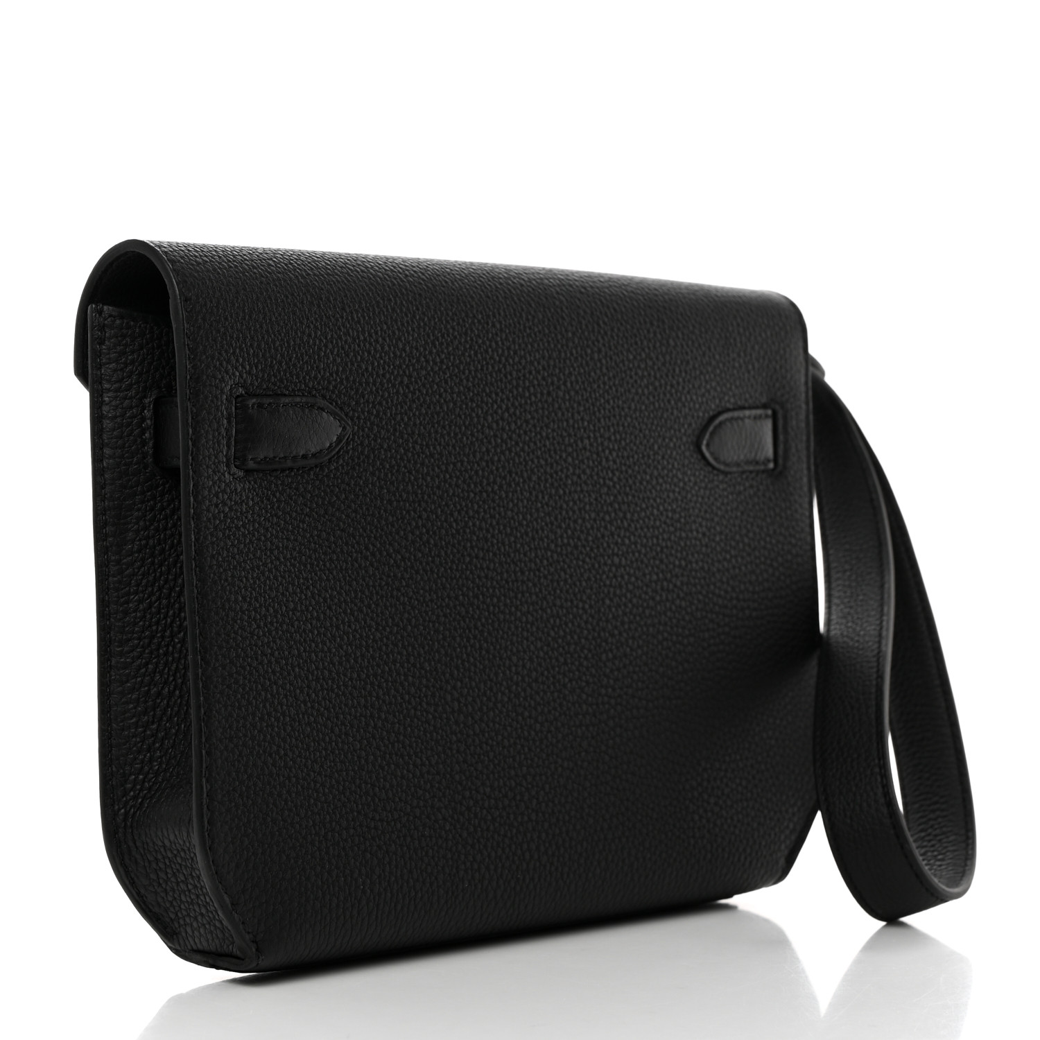 [TOP] HERMES Kelly Depeches Bag Togo Calfskin Leather 25CM - Black & SHW