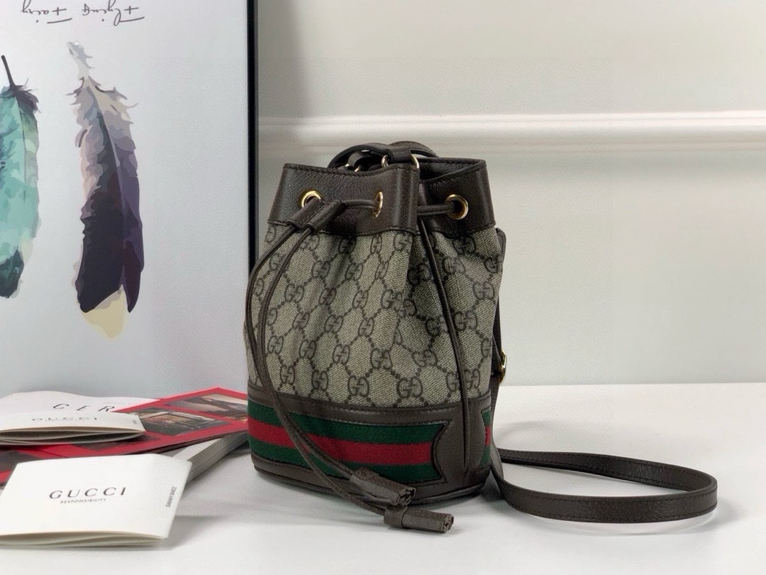 [TOP] GUCCI Ophidia Bucket Bag 15.5X19X9cm/20.5x26x11cm