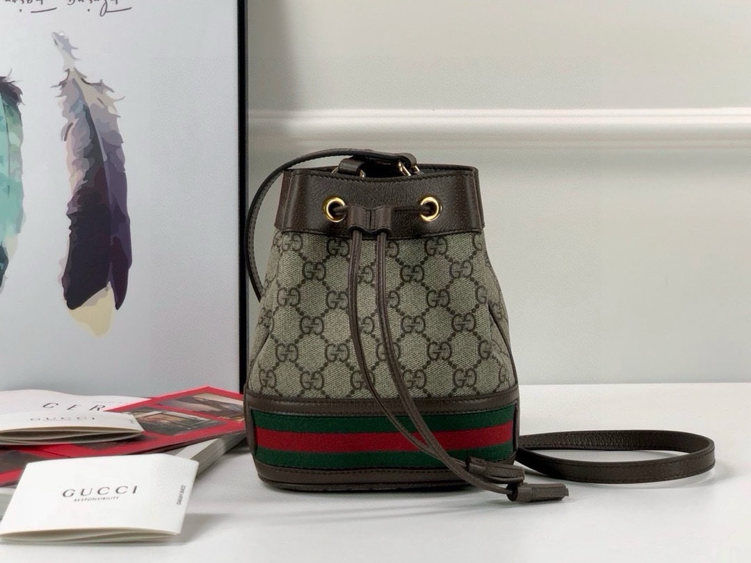 [TOP] GUCCI Ophidia Bucket Bag 15.5X19X9cm/20.5x26x11cm