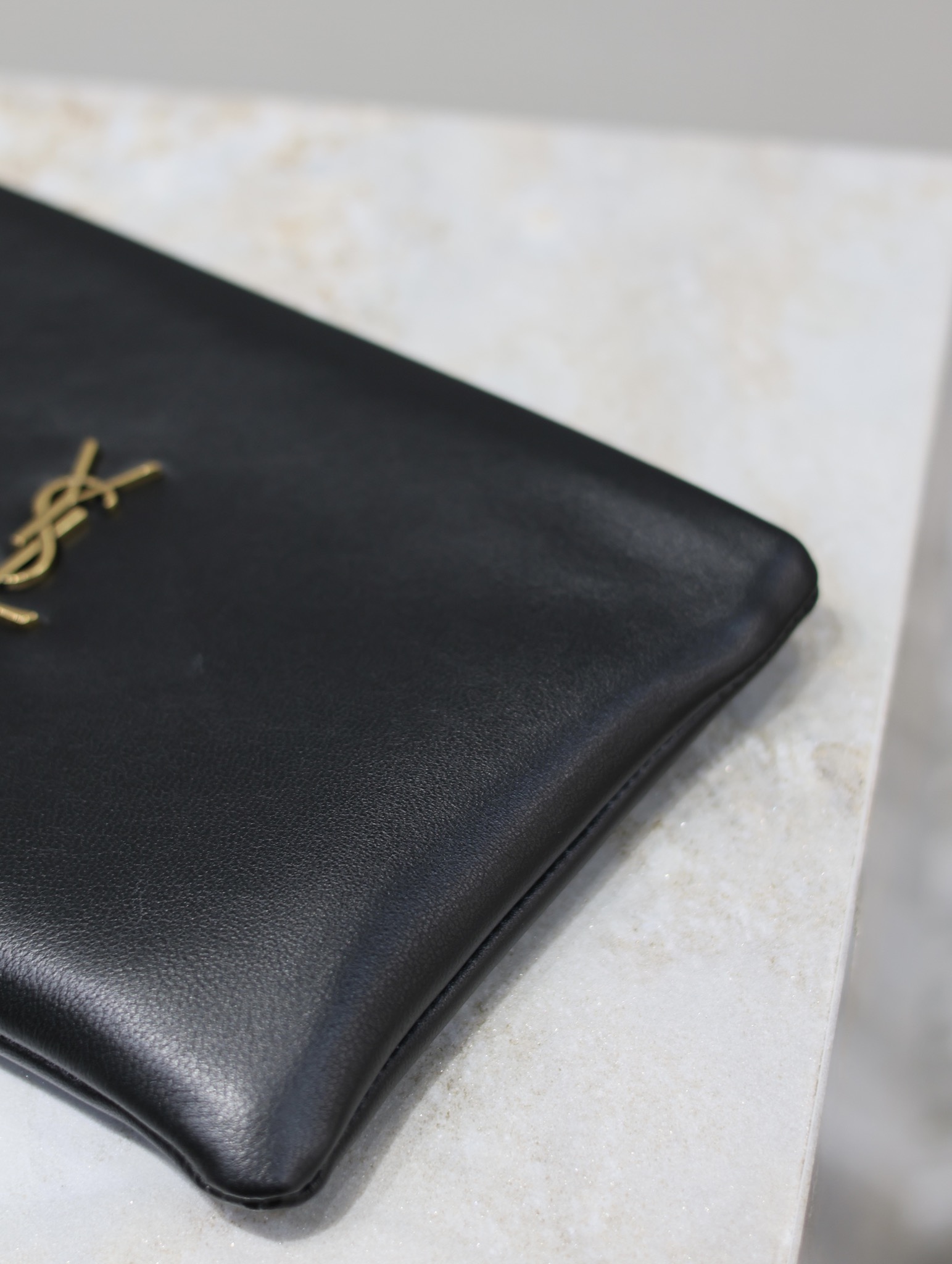 [TOP] Yves Saint Laurent YSL Le Calypso Cosmetic Bag 23×16×3cm/30x15x3.5cm/30x22x3cm - Black