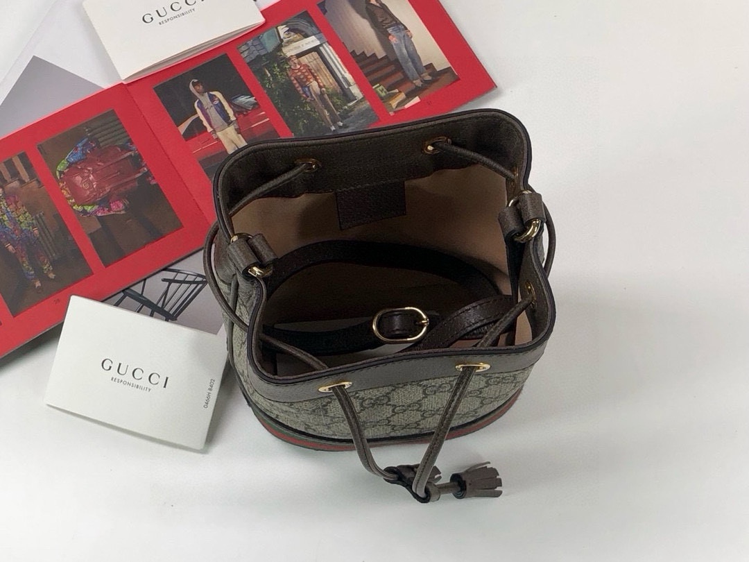 [TOP] GUCCI Ophidia Bucket Bag 15.5X19X9cm/20.5x26x11cm