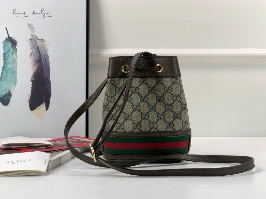 [TOP] GUCCI Ophidia Bucket Bag 15.5X19X9cm/20.5x26x11cm