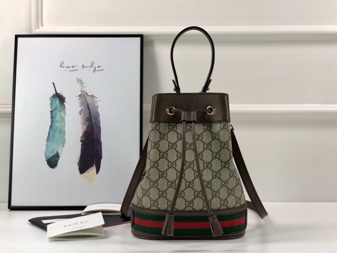 [TOP] GUCCI Ophidia Bucket Bag 15.5X19X9cm/20.5x26x11cm