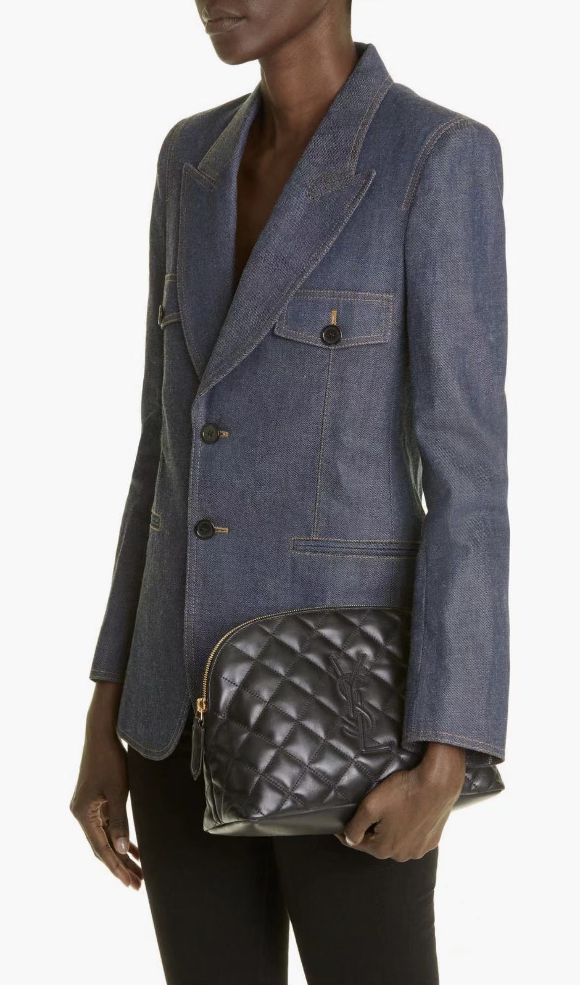 [TOP] Yves Saint Laurent YSL Le Cassandre Cosmetic Bag 30×20×11cm - Black