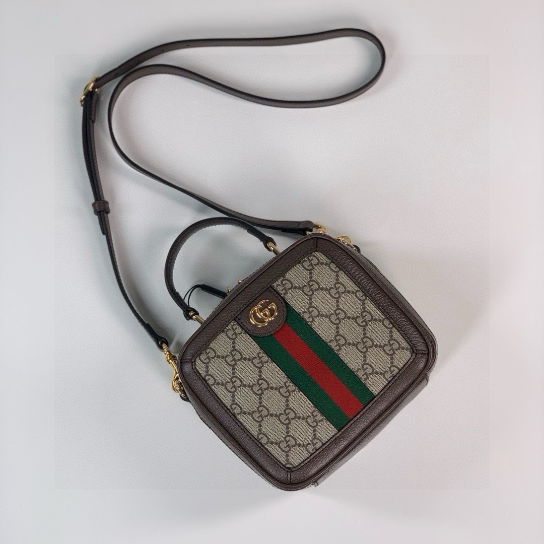 [TOP] GUCCI Ophidia Square Bag 17X16.5X9.5cm
