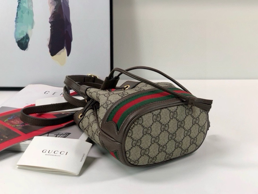 [TOP] GUCCI Ophidia Bucket Bag 15.5X19X9cm/20.5x26x11cm