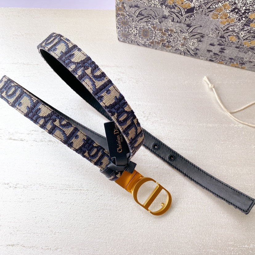 [TOP] Christian Dior Belt 2CM - Blue