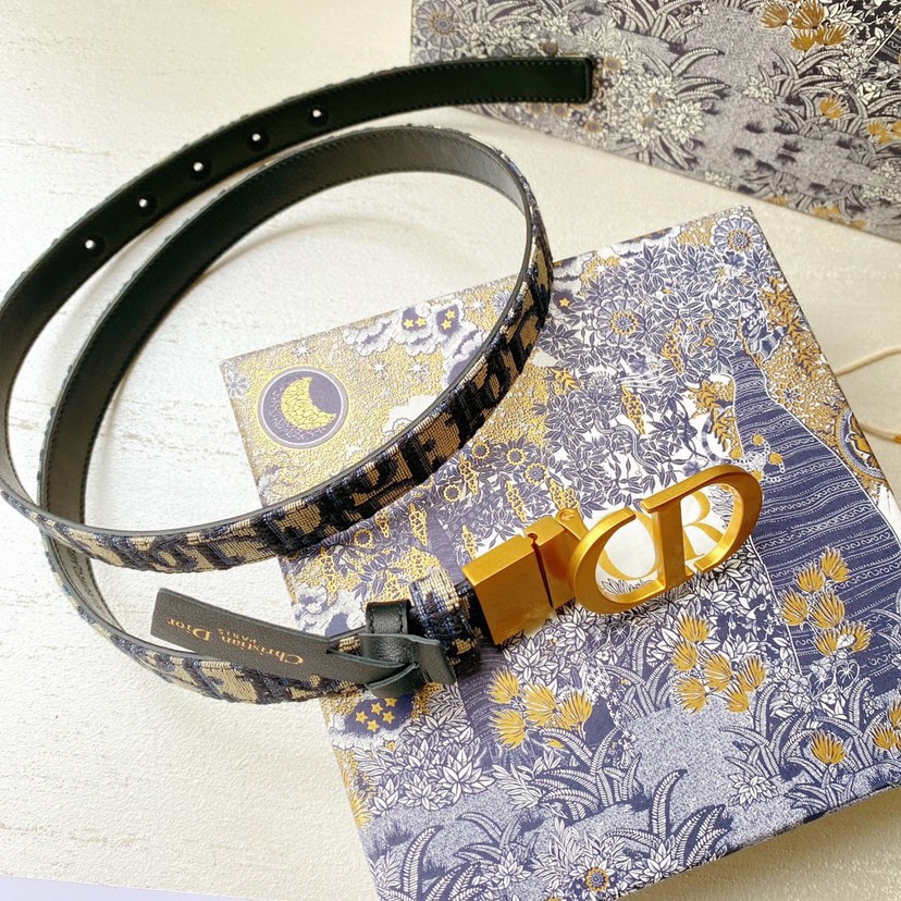 [TOP] Christian Dior Belt 2CM - Blue