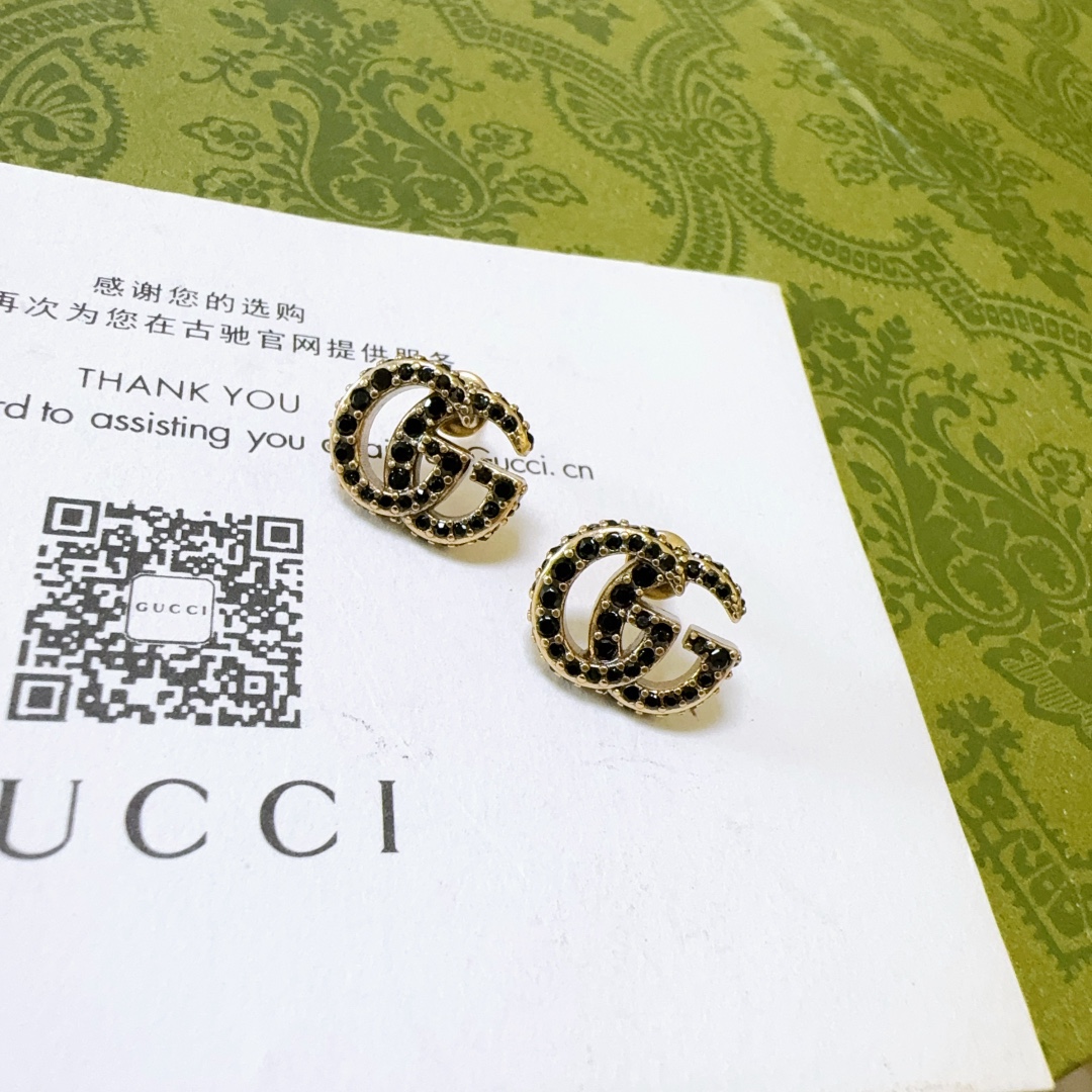 [TOP] GUCCI  Earrings-Black