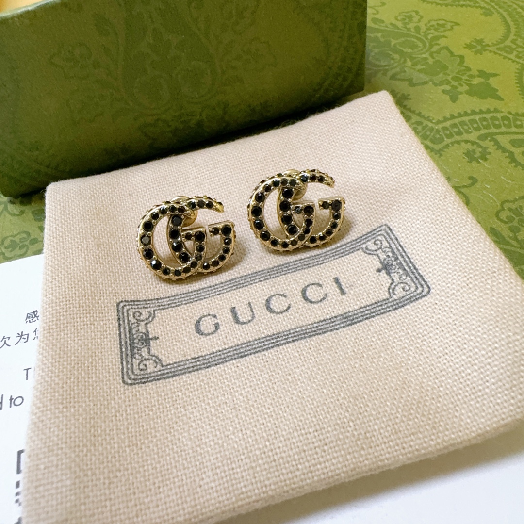 [TOP] GUCCI  Earrings-Black