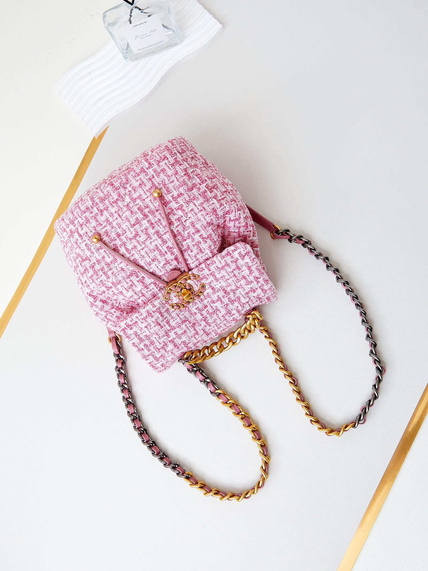 [TOP] CHANEL 19 Backpack Bag 26x22x16cm - Pink