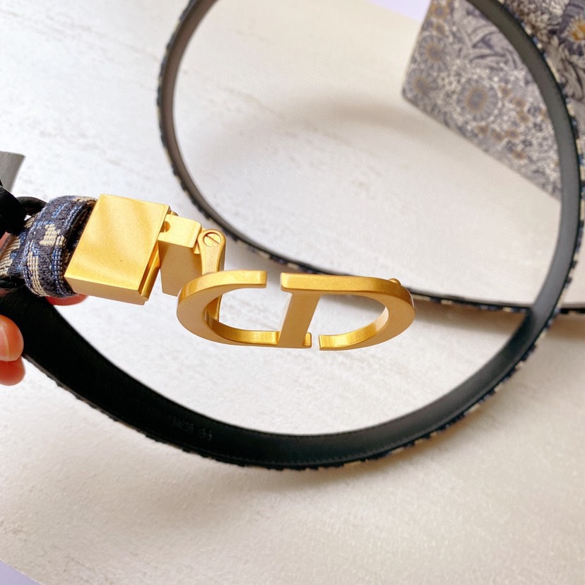 [TOP] Christian Dior Belt 2CM - Blue