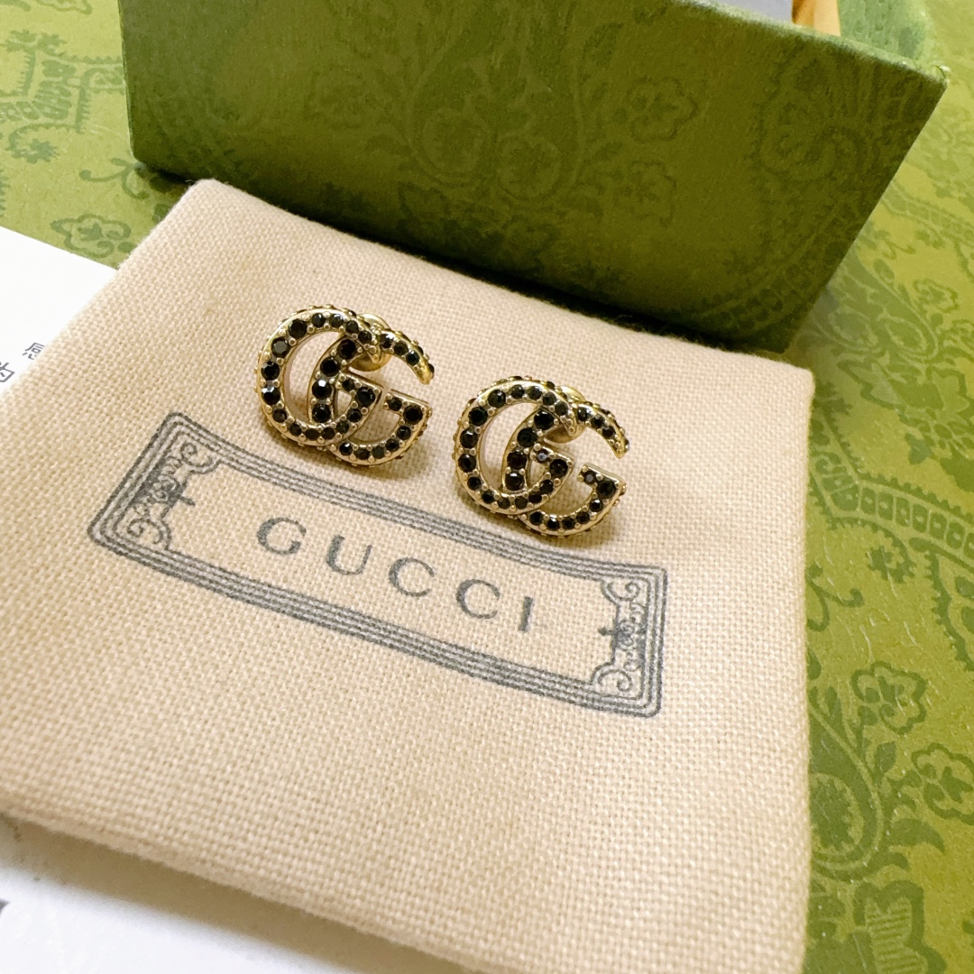 [TOP] GUCCI  Earrings-Black