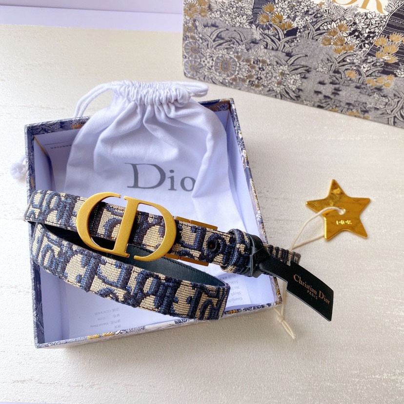 [TOP] Christian Dior Belt 2CM - Blue