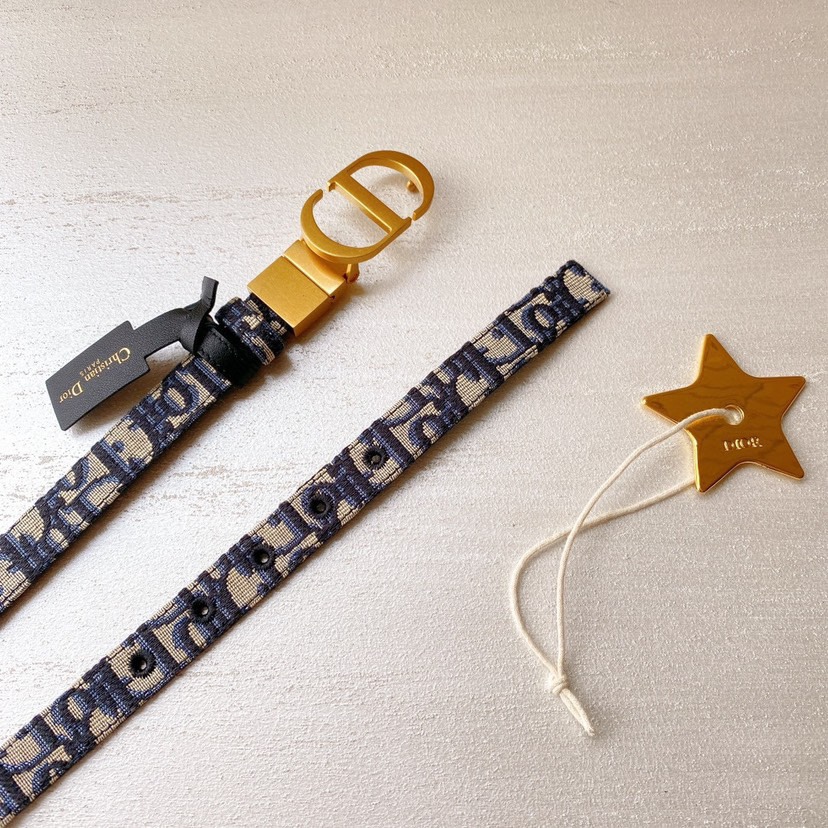 [TOP] Christian Dior Belt 2CM - Blue