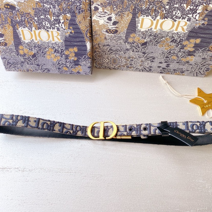[TOP] Christian Dior Belt 2CM - Blue