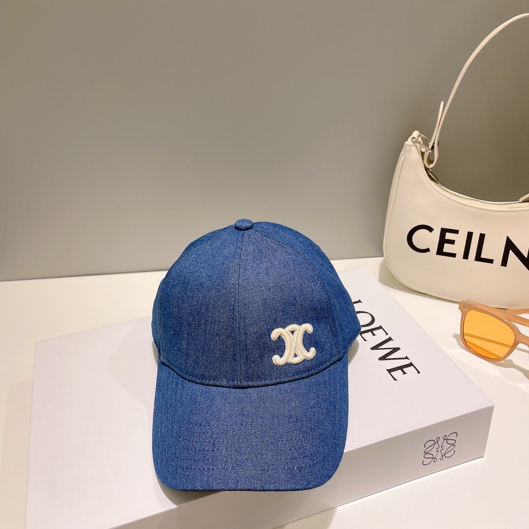 [TOP] CELINE Embroidery Baseball Cap - 8 Colour