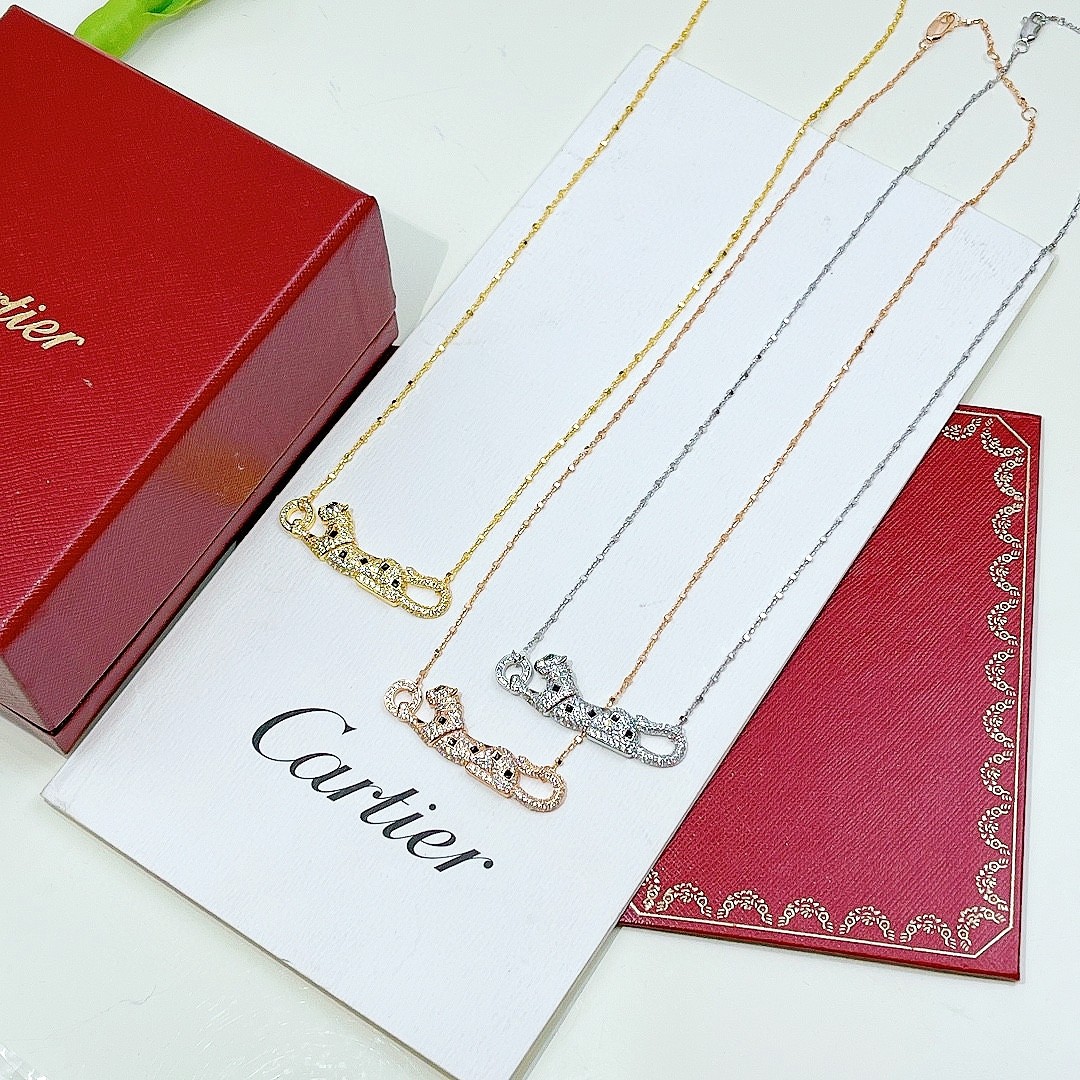 [TOP] Cartier Fully-Jewelled Leopard  Necklace - 3 Colors