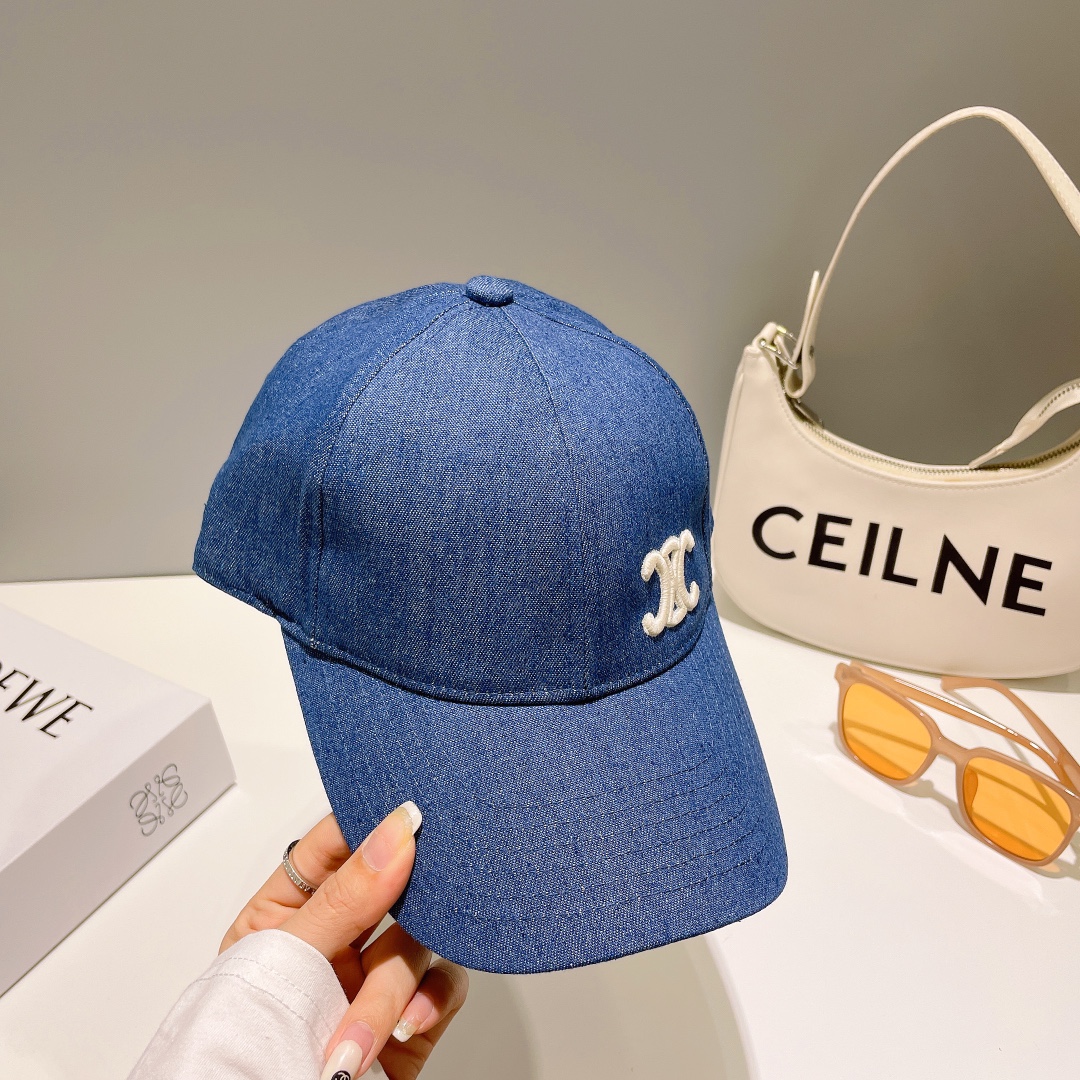 [TOP] CELINE Embroidery Baseball Cap - 8 Colour