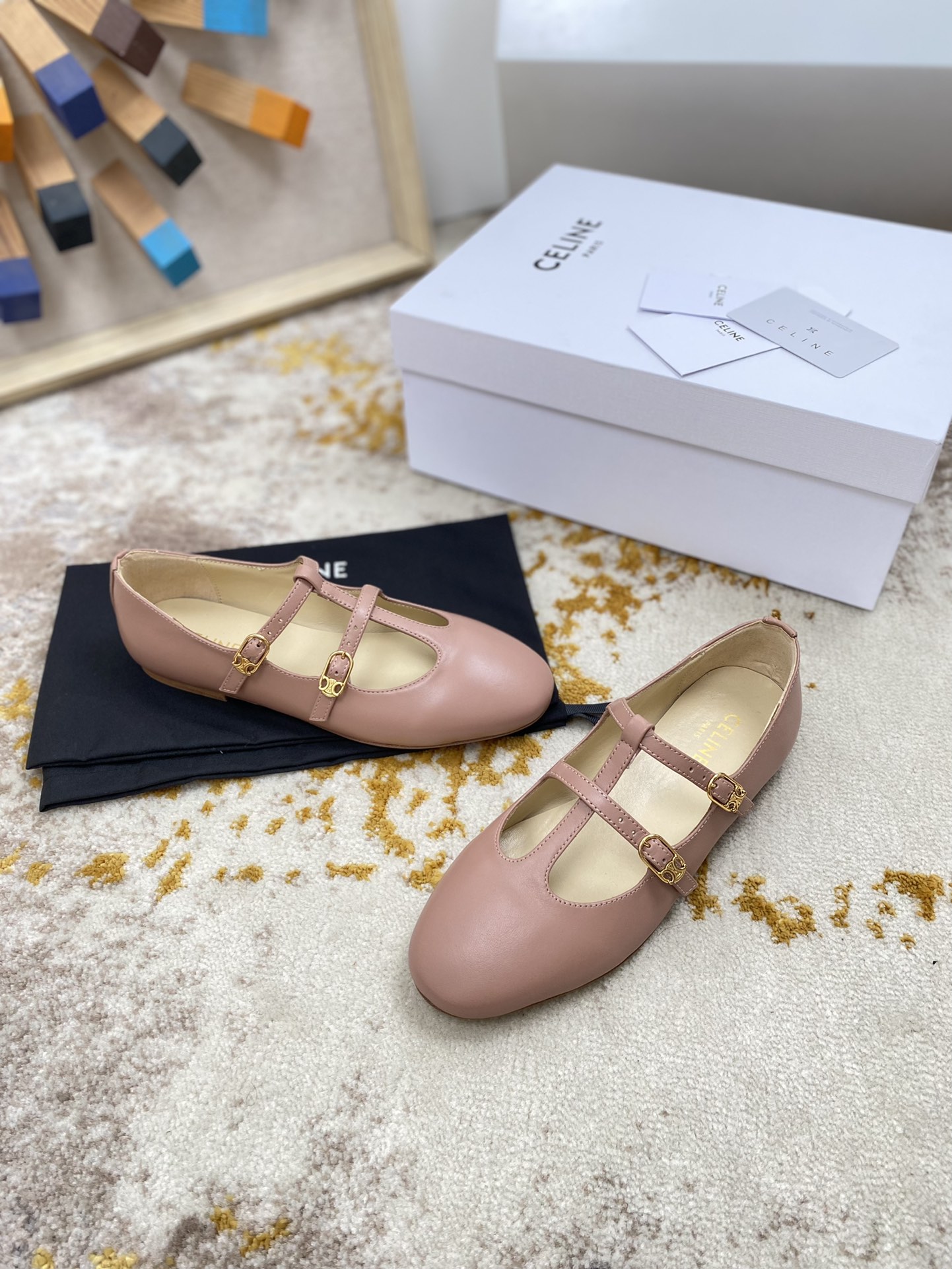 [TOP] CELINE Cowhide Mary Jane Shoes - 5 Colors