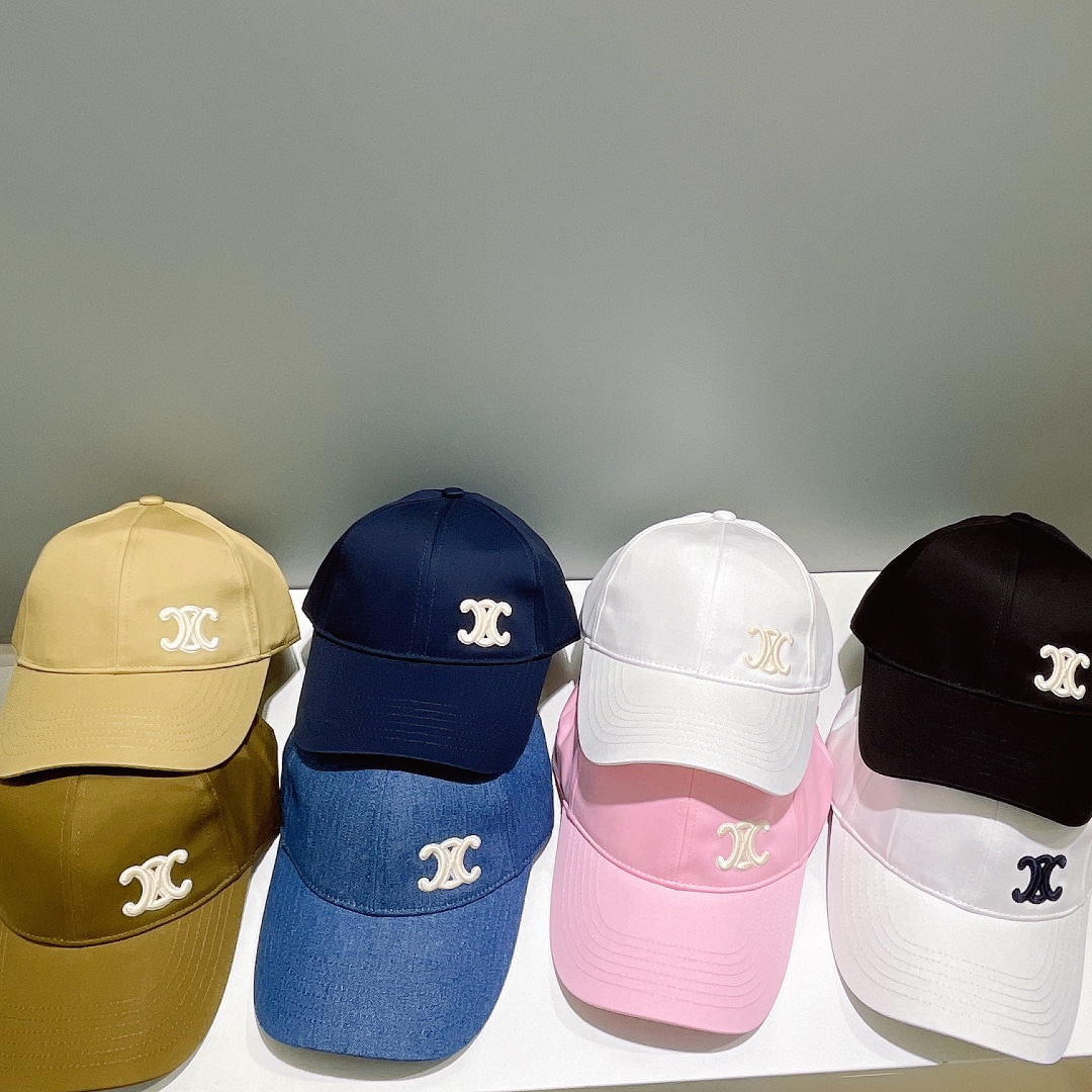 [TOP] CELINE Embroidery Baseball Cap - 8 Colour
