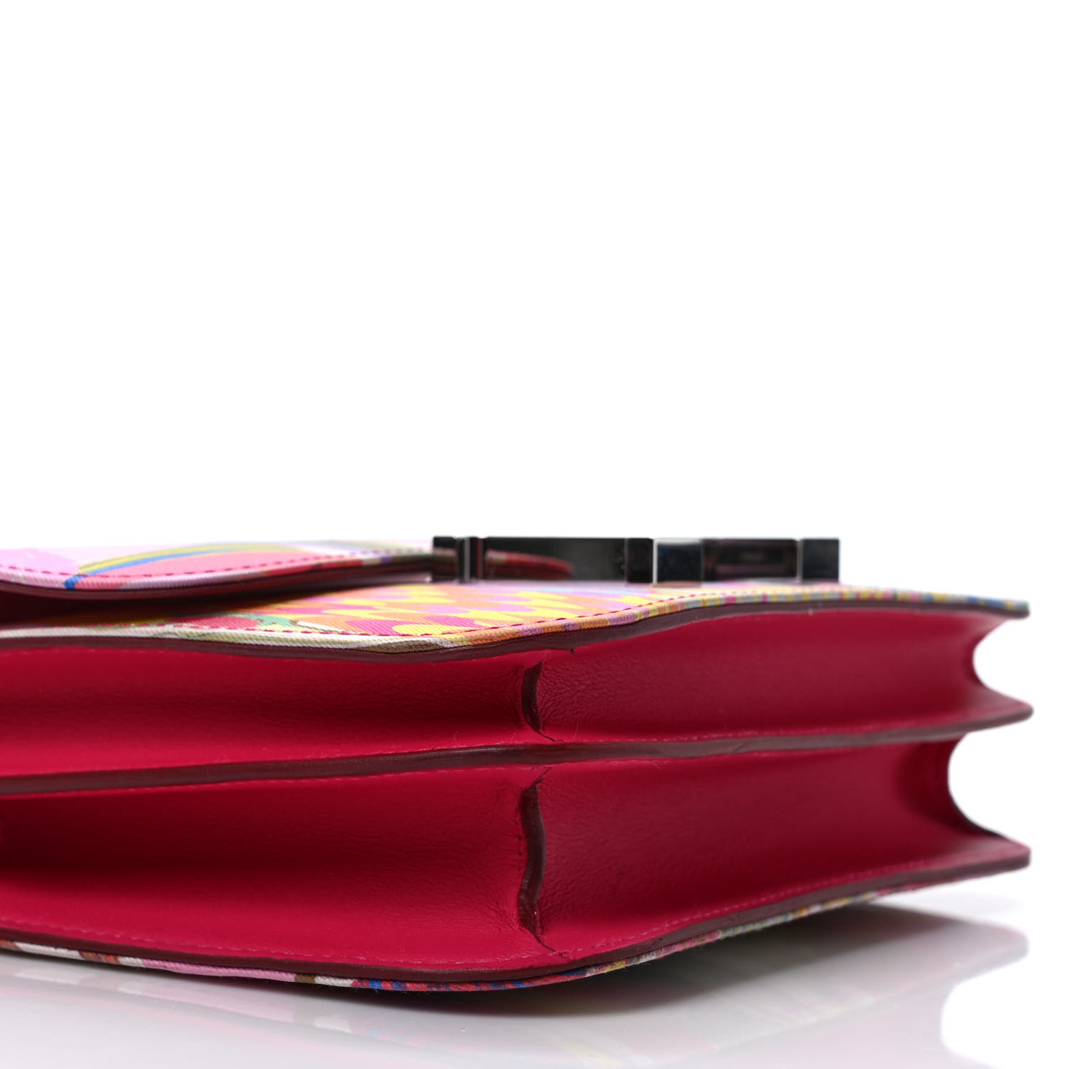 [TOP] HERMES Swift Silk Marble Printed Constance Bag 17.8x15.3x3.8cm - Rose