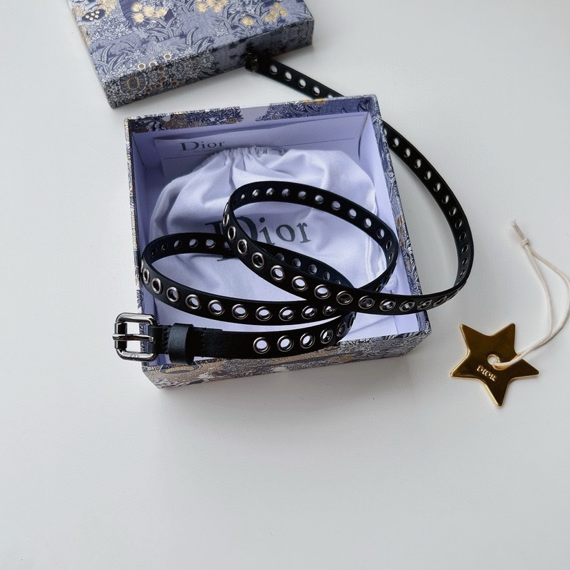 [TOP] Christian Dior Belt 1.5CM - Black