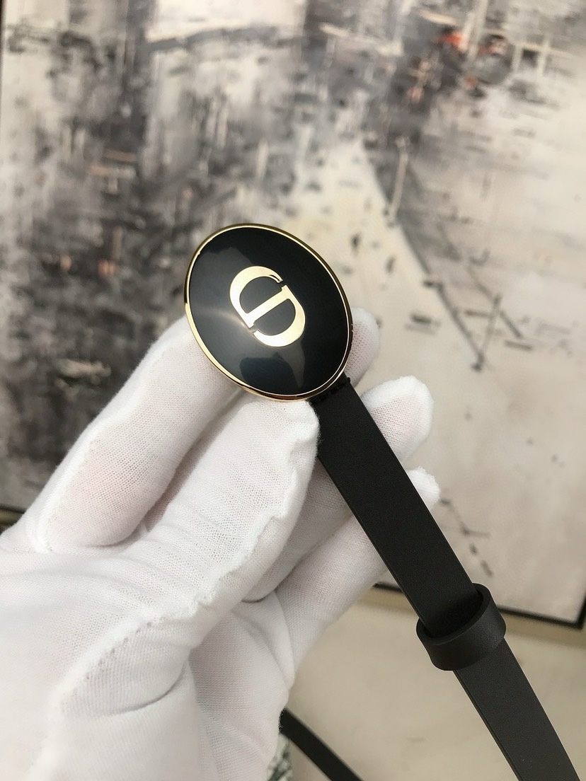 [TOP] Christian Dior Belt 1.5CM - Black
