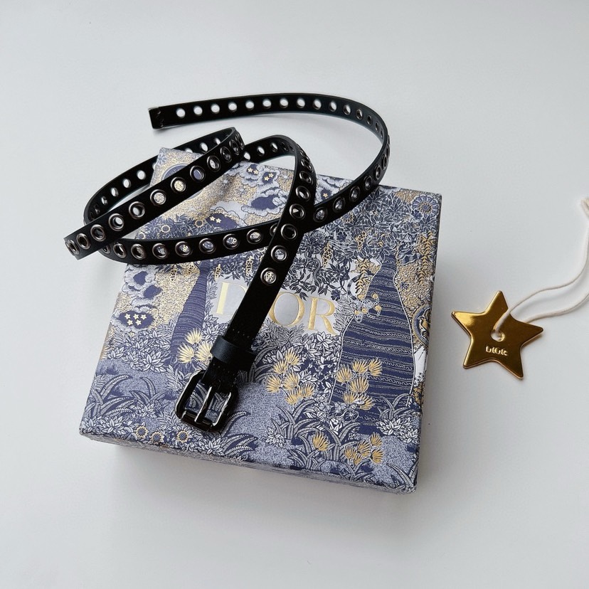 [TOP] Christian Dior Belt 1.5CM - Black