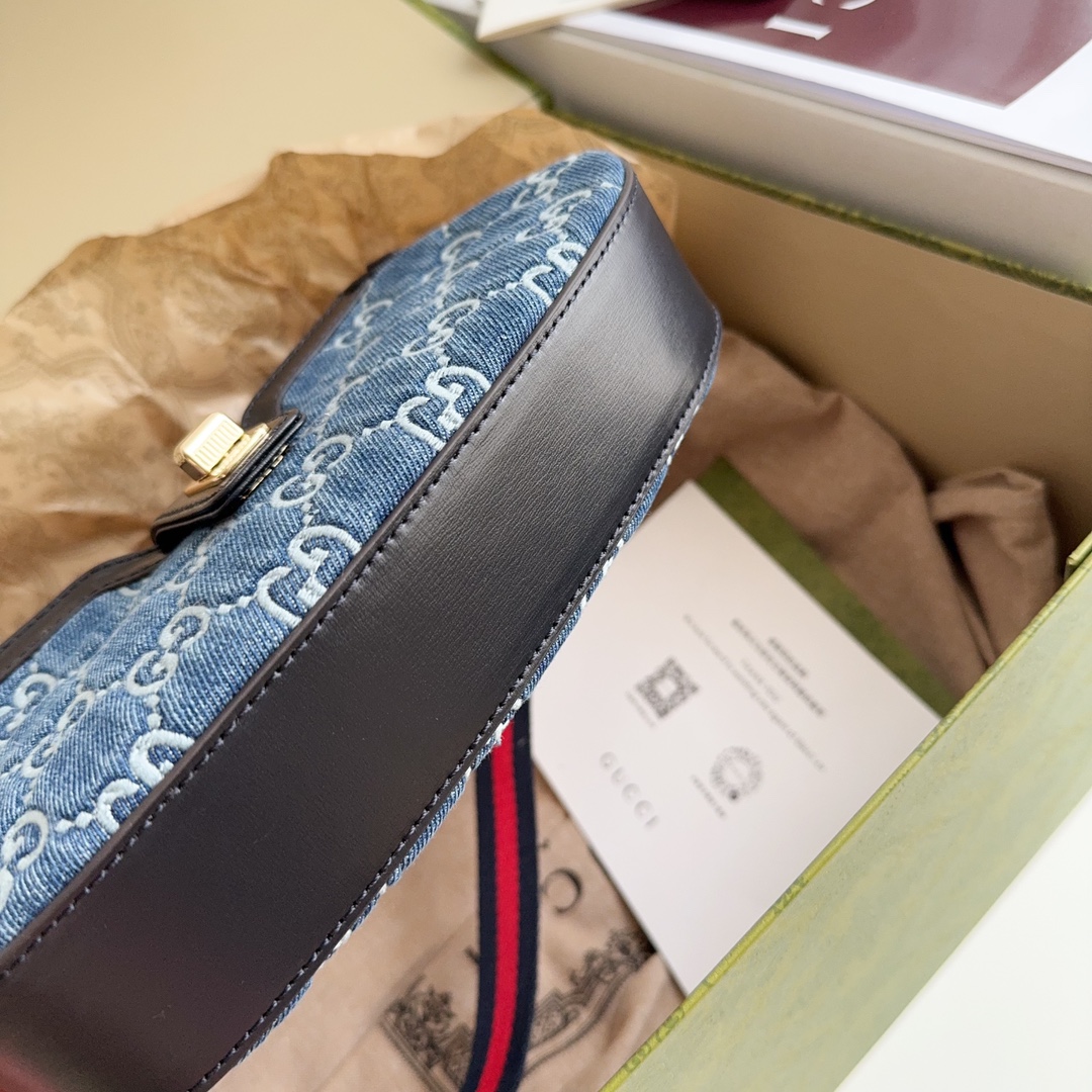 [TOP] GUCCI Lido Bag 12x24x5cm - Denim