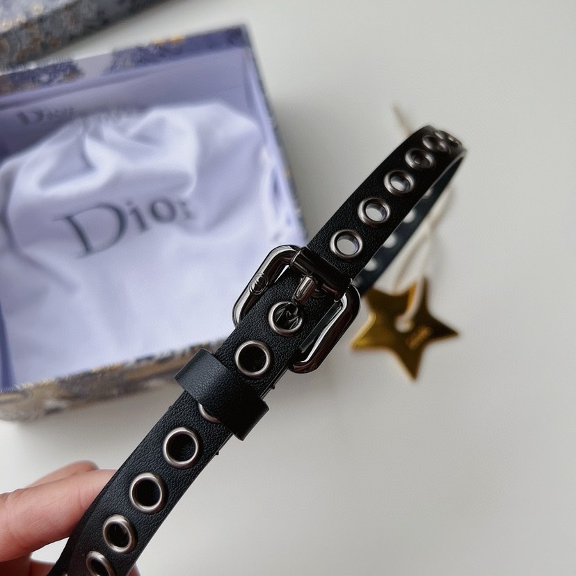 [TOP] Christian Dior Belt 1.5CM - Black