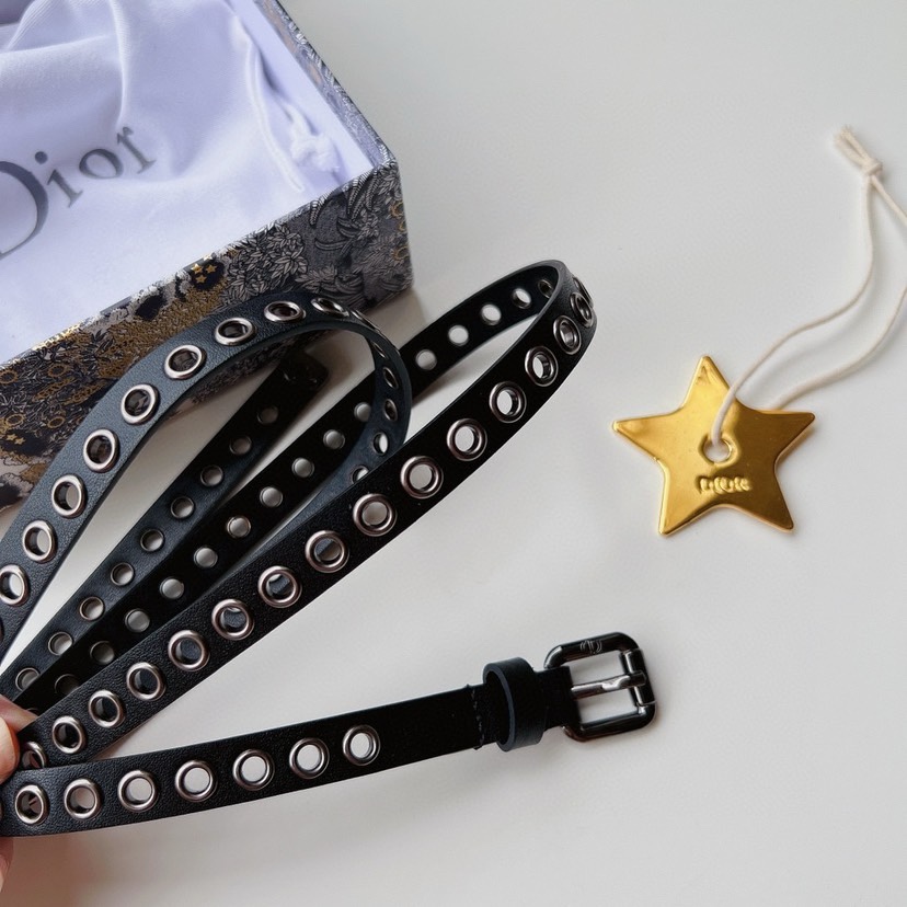 [TOP] Christian Dior Belt 1.5CM - Black