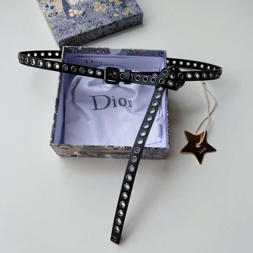 [TOP] Christian Dior Belt 1.5CM - Black