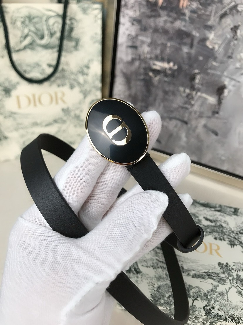 [TOP] Christian Dior Belt 1.5CM - Black
